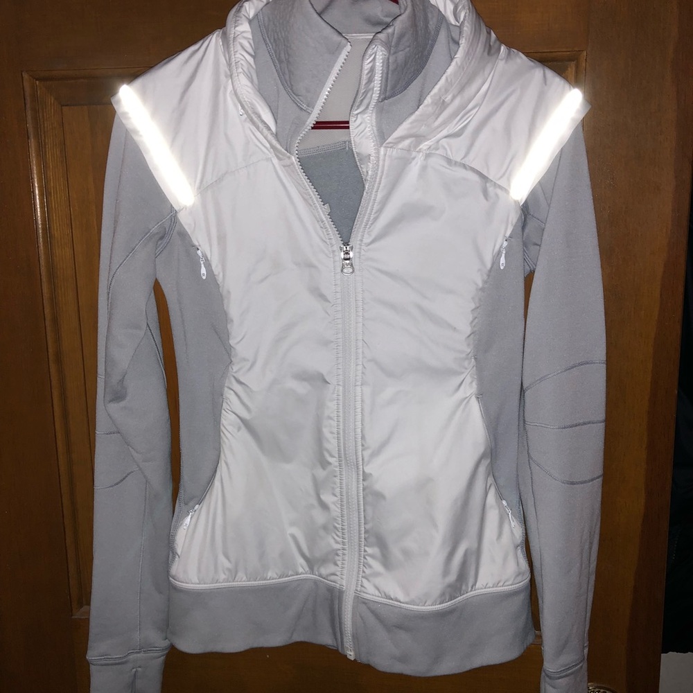 Grey and white lulu lemon jacket